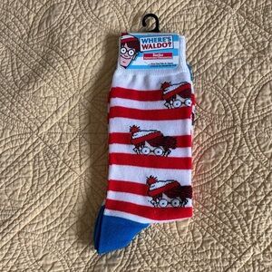 Where’s Waldo? Red and Blue Striped Socks